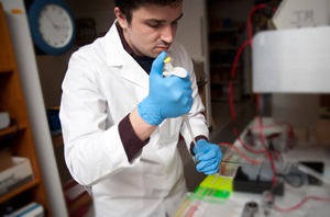 Renal researcher in lab